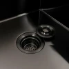 Кухонна мийка чорна Handmade сифон VALESO CM 65×50 R PVD (круглий 3,0/0,8)