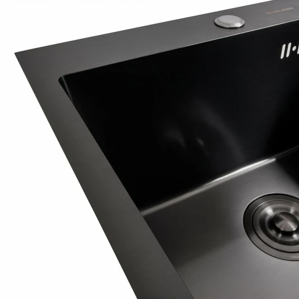 Кухонна мийка 50*50 PVD чорна Valeso Handmade ECN (2,0/0,5)