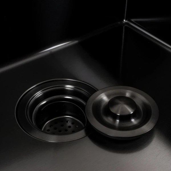 Кухонна мийка 50*50 PVD чорна Valeso Handmade ECN (2,0/0,5)