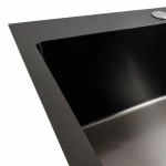 Кухонна мийка чорна 60*50 PVD VALESO Handmade (сифон круглий, 3,0/0,8)