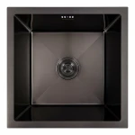 Кухонна мийка PVD чорна СМ 44*44 VALESO Handmade (монтаж під стільницю)