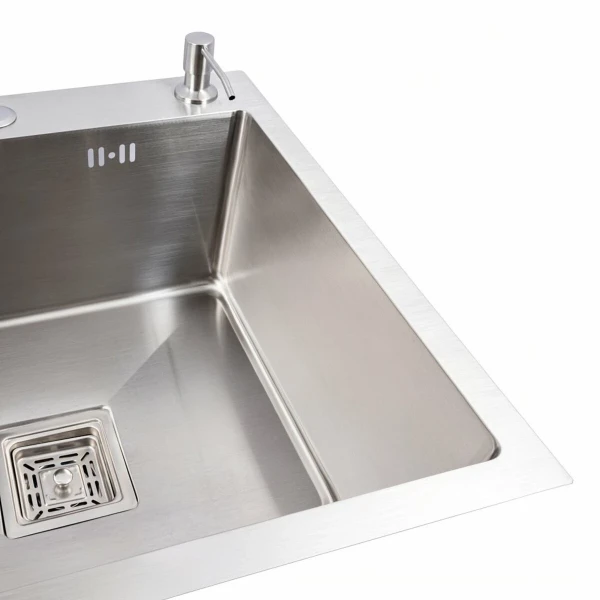 CM 78*50C R Мийка нержавійка Valeso Handmade з поглибленою полицею (3.0/0.8)