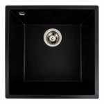 Гранітна мийка для кухні VALESO 4040 RUBA матовий чорний