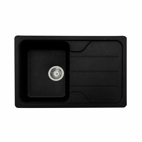 Гранітна мийка для кухні VALESO 7850 VERONA матова Чорний металік