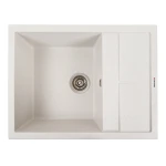 Гранітна мийка для кухні VALESO 6550 LOTOS матова Біла в крапку