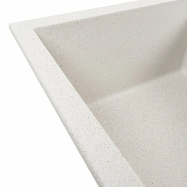 Гранітна мийка для кухні VALESO 6550 LOTOS матова Біла в крапку