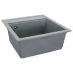 Гранітна мийка для кухні VALESO 5149 FIESTA матова Сірий металік