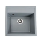 Гранітна мийка для кухні VALESO 5149 FIESTA матова Сірий металік