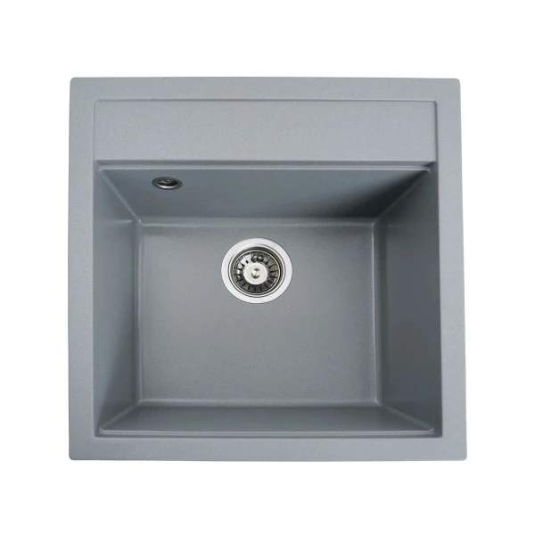 Гранітна мийка для кухні VALESO 5149 FIESTA матова Сірий металік