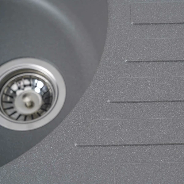 Гранітна мийка для кухні VALESO 7750 LIRA матова Сірий мусон