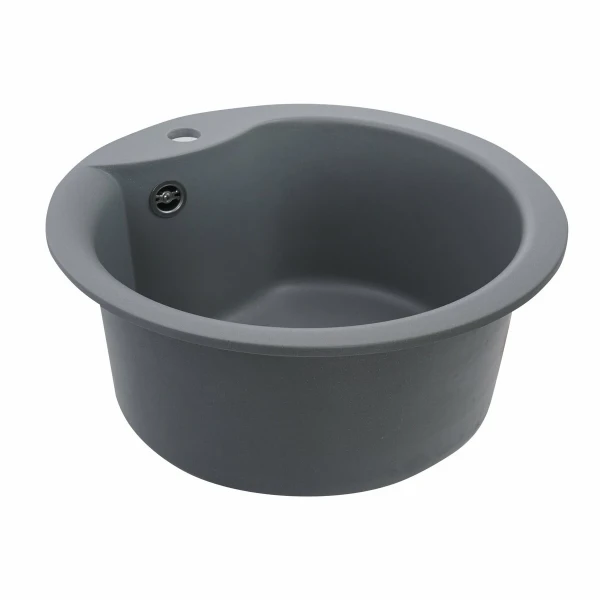 Гранітна мийка для кухні VALESO 480 TURAS матова Сірий металік