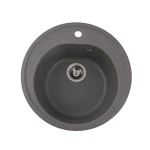 Гранітна мийка для кухні VALESO 510 LUNA матова Сірий мусон