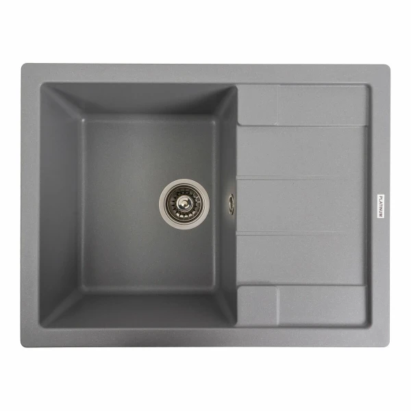 Гранітна мийка для кухні VALESO 6550 INTENSO матова Сірий металік