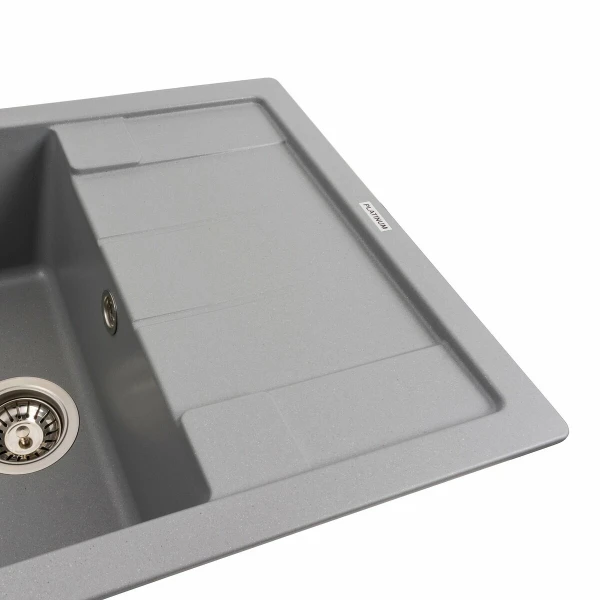 Гранітна мийка для кухні VALESO 6550 INTENSO матова Сірий металік