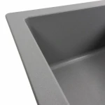 Гранітна мийка для кухні VALESO 6550 INTENSO матова Сірий металік