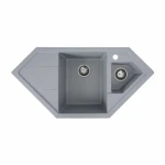 Гранітна мийка для кухні VALESO 9950 PANDORA матова Сірий металік