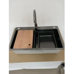 CM 75*46B Кухонна мийка PVD чорна (Work station) Valeso Handmade