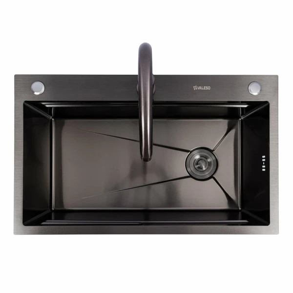 CM 75*46B Кухонна мийка PVD чорна (Work station) Valeso Handmade