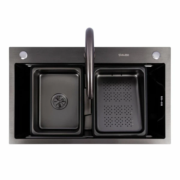 CM 75*46B Кухонна мийка PVD чорна (Work station) Valeso Handmade