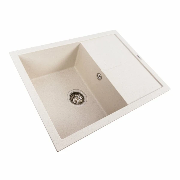 Гранітна матова мийка VALESO CRIPTA 6550 біла в крапку