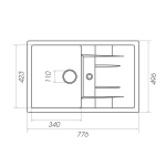 Гранітна мийка для кухні Platinum 7850 PRETSO глянець Сірий металік