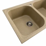 Гранітна мийка для кухні Platinum 7950 Equatoria матовий Бежевий