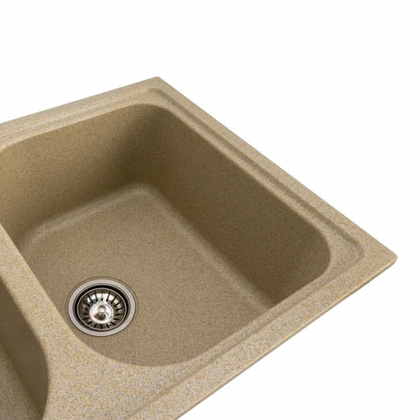 Гранітна мийка для кухні Platinum 7950 Equatoria матовий Бежевий