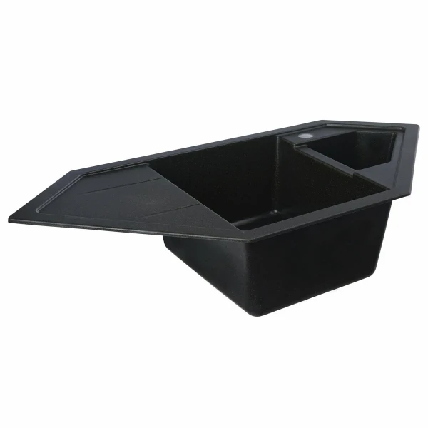 Гранітна мийка для кухні Platinum 9950 PANDORA матова Чорна GOLD