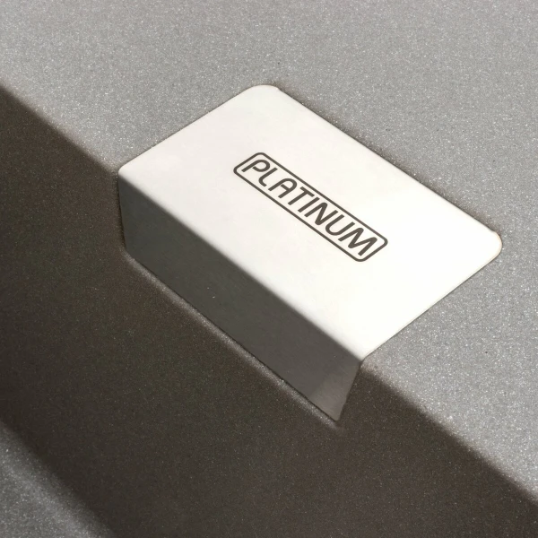 Гранітна мийка для кухні Platinum 8650 DIAMOND матова (сірий мусон)