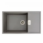 Гранітна мийка для кухні Platinum PLATINUM 8650 DIAMOND матова (сірий мусон)