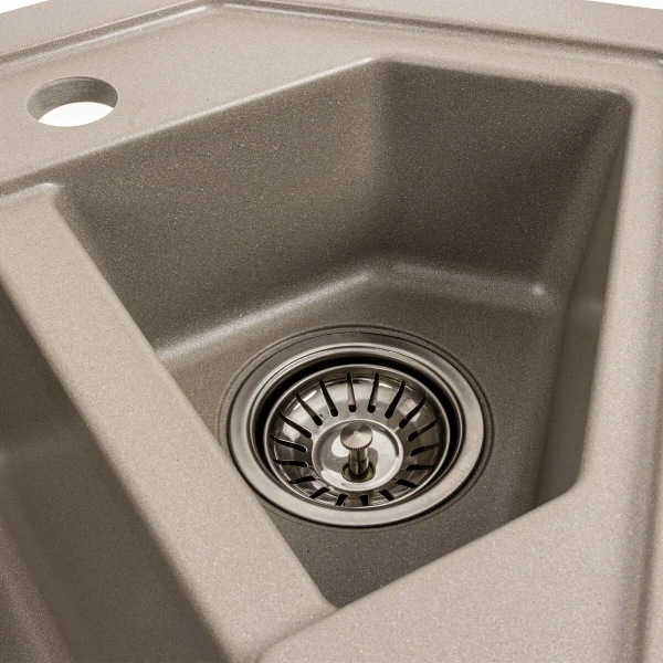 Гранітна мийка для кухні Platinum 9950 PANDORA матовий титан