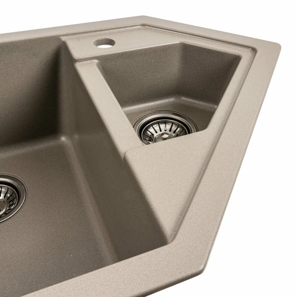 Гранітна мийка для кухні Platinum 9950 PANDORA матовий титан