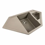 Гранітна мийка для кухні Platinum 9950 PANDORA матовий титан