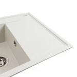 Гранітна мийка для кухні Platinum 7950 AZURIT матова Біла в крапку