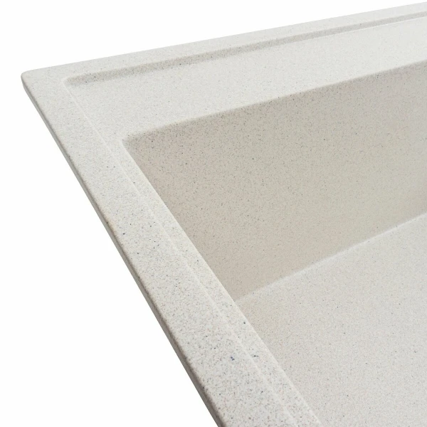 Гранітна мийка для кухні Platinum 7950 AZURIT матова Біла в крапку