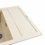 Гранітна мийка для кухні Platinum 6550 LOTOS матовий Пісок