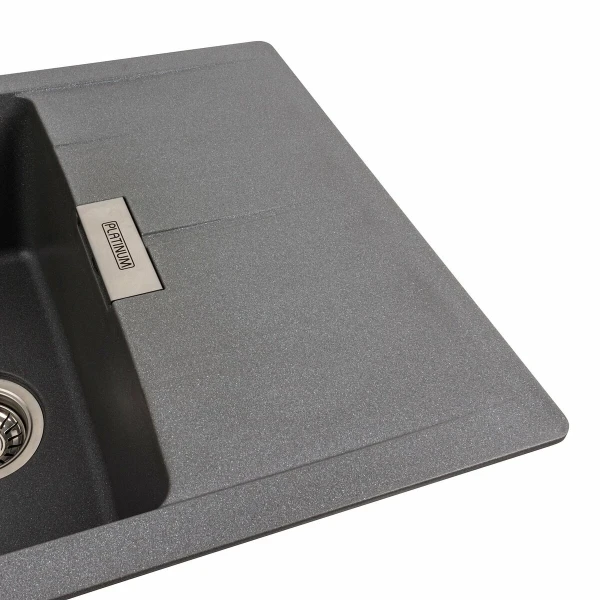 Гранітна мийка для кухні Platinum 6250 ZIRKONE матовий Сірий мусон