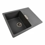 Гранітна мийка для кухні Platinum 6250 ZIRKONE матовий Сірий мусон