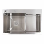 Кухонна мийка Platinum Handmade полиця, 3.0/1.0 PLATINUM L 78×50С нержавійка (поглиблена мм)