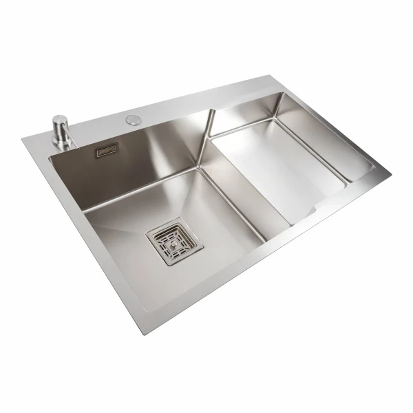 Кухонна мийка Platinum Handmade полиця, 3.0/1.0 PLATINUM L 78×50С нержавійка (поглиблена мм)