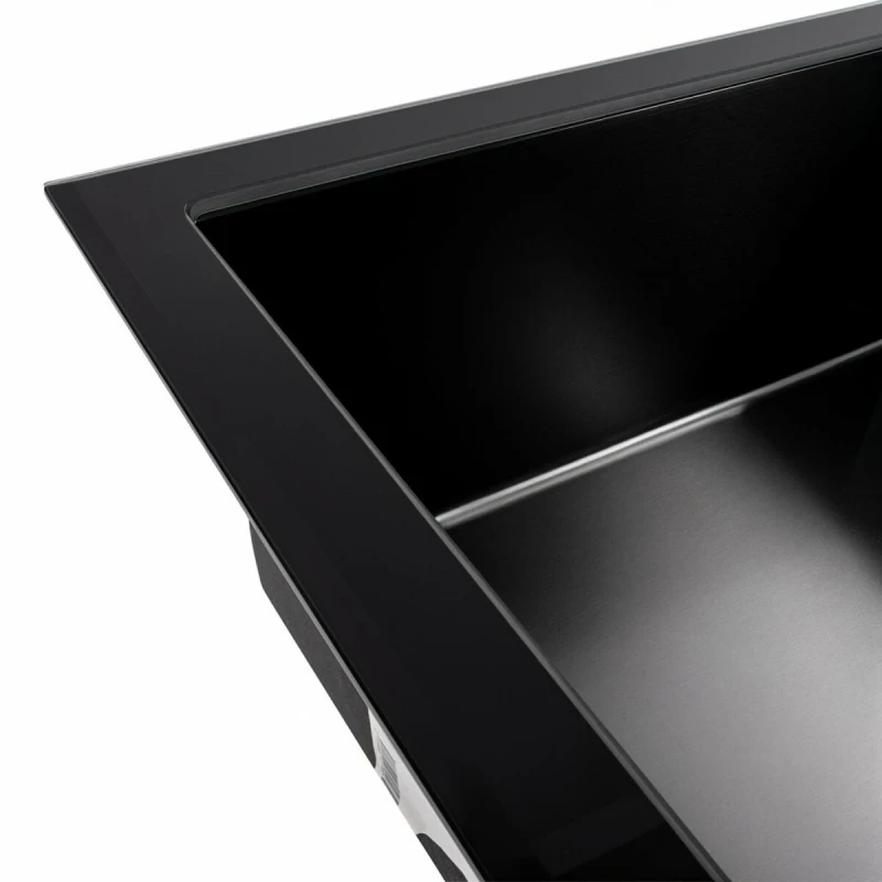 Кухонна мийка скляна Platinum Handmade чорна PLATINUM CM 78×50 PVD