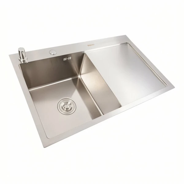 Кухонна мийка CM 78*50 L нержавійка VALESO Handmade (круглий сифон 3,0/0,8)