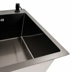 Кухонна мийка VALESO Handmade PVD 70*50 чорна (сифон круглий, 3,0/0,8)