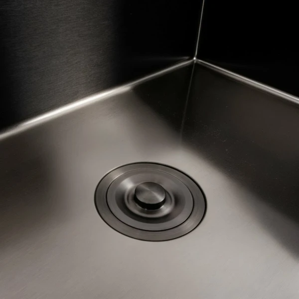 Кухонна мийка VALESO Handmade PVD 70*50 чорна (сифон круглий, 3,0/0,8)