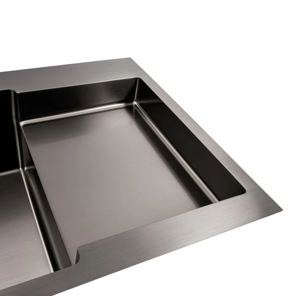 CM 78*50C L Мийка PVD чорна Valeso Handmade з поглибленою полицею (3.0/0.8)