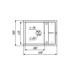 Гранітна мийка для кухні VALESO 6550 LOTOS матовий Чорний металік