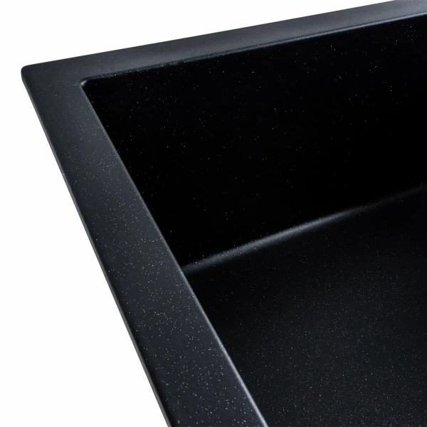 Гранітна мийка для кухні VALESO 6550 LOTOS матовий Чорний металік