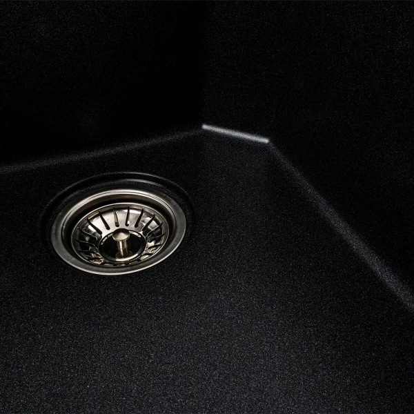 Гранітна мийка для кухні VALESO 7850 HARMONY матовий Карбон