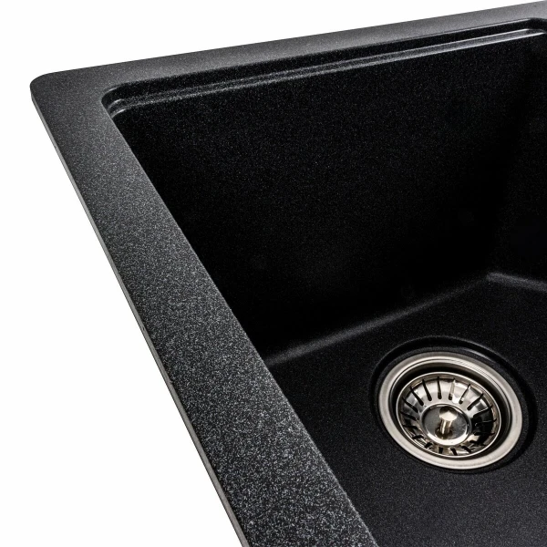Гранітна мийка для кухні VALESO 7850 HARMONY матовий Карбон