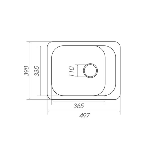 Гранітна мийка для кухні VALESO 4050 KORRADO матова Сіра